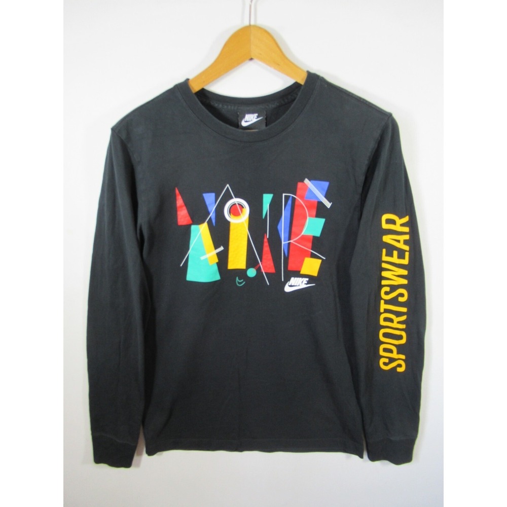 Nike Sportswear Game Changer T Shirt Men Small Long Sleeve Black Logo